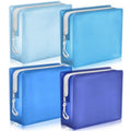 4 Pack TSA Approved Travel Toiletry Bags Frosted Translucent Leak-proof Cosmetic Makeup Bags for Women Men Travel Organizer Airport Security(Blue,8.5 x 6.3 x 2.9 Inch)