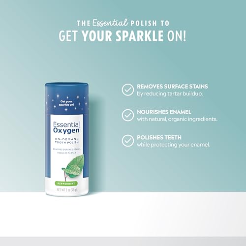 Natural Tooth Polish with Peppermint - Organic Enamel Support, 2 Pack