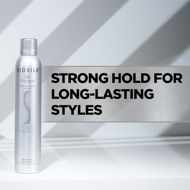 BioSilk Silk Therapy Finishing Spray Firm Hold, Strong-Hold Hairspray for Long-Lasting Styles, Adds Brilliant Shine & Keeps Hair Touchable, Sulfate-Free, Paraben-Free, Cruelty-Free, 10?Oz