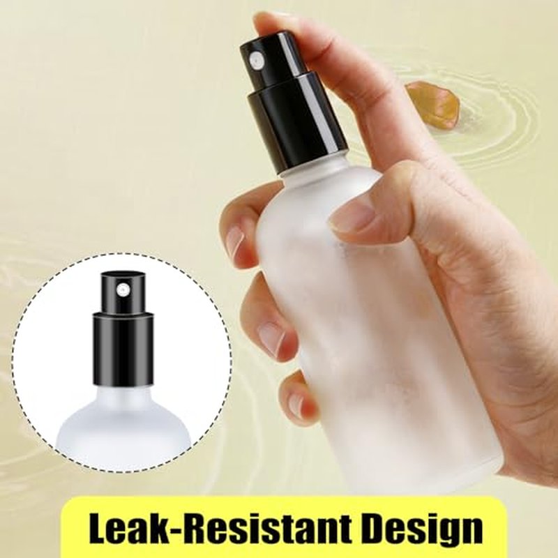 30 Pcs Glass Spray Bottle, 3.4 oz/100 ml Perfume Empty Bottles,Frosted Glass Spray Bottles, Clear Bottle with Black Fine Mist Sprayer,Refillable Container for Perfume Face Body Travel(Black)