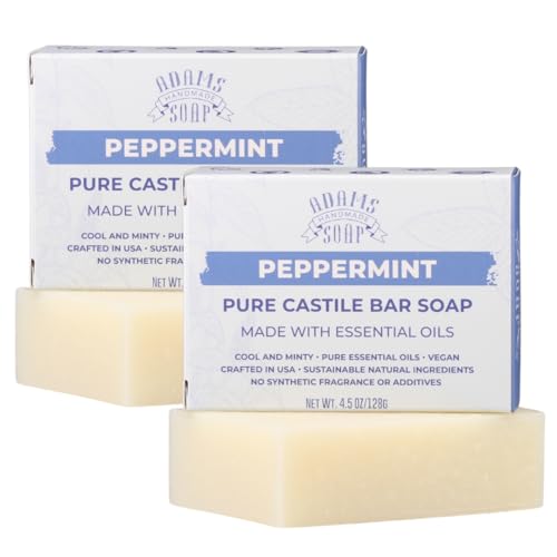 Adams Handmade Soap Citrus Medley Castile Bar Soap ? 4.5 oz | Vegan, Cold Processed, Plant-Based Oils, Small Batch