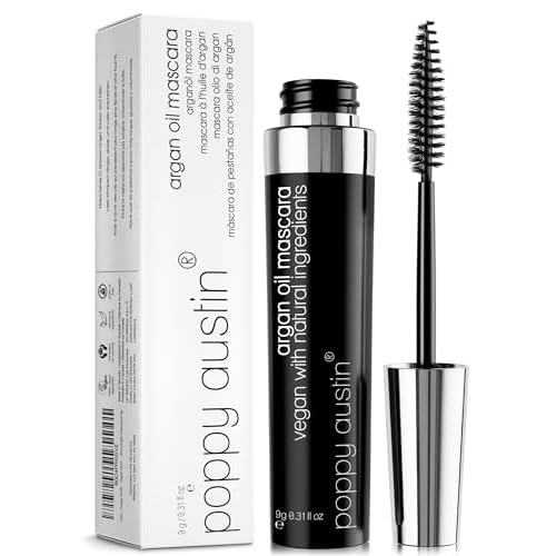 Poppy Austin Mascara 9g - Lash Mascara - Organic, Paraben-Free, Vegan, Cruelty-Free, Hypoallergenic - Lengthening & Volumizing with Argan Oil, Natural - Blue