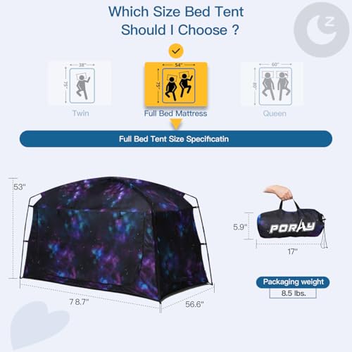 Porayhut Galaxy Bed Tent Privacy Canopy 90% Light Block Indoor Camp Dorm