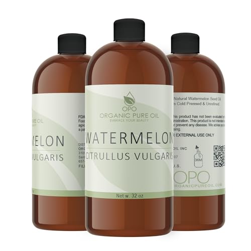 OPO Watermelon Seed Oil 32 oz - 100% Pure, Cold Pressed, Unrefined Carrier Oil