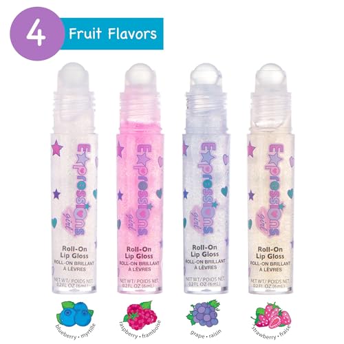 12pc Lip Gloss Necklace, Fruit Flavored Lip Gloss Set, Value Pack, Teen Girls Party Favors, Non Toxic Lip Gloss Necklaces For Girls