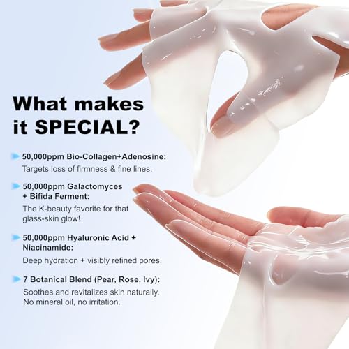 Hydrogel Sleeping Mask with Collagen & Hyaluronic Acid - Deep Hydration & Glow - 5 Pack