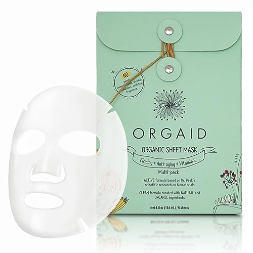Organic Sheet Mask Multi-Pack - Assorted 6-Count Made in USA - Skin Care