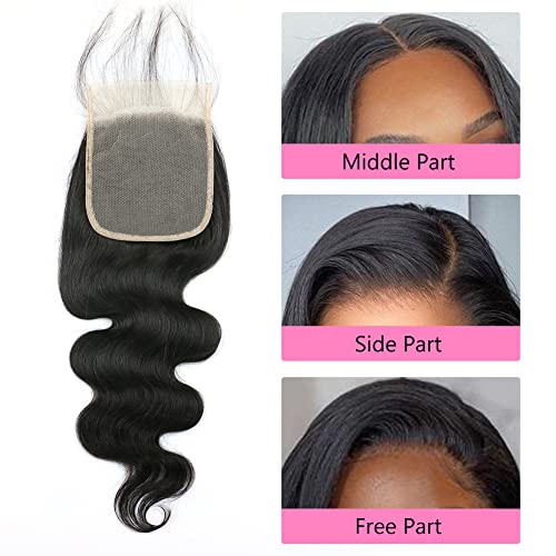5x5 Transparent HD Lace Closure Body Wave 14 Inch - Natural Black Brazilian Virgin Remy Hair