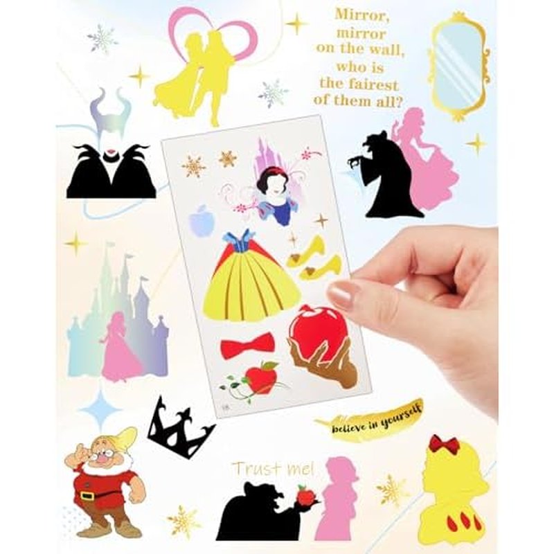 10 Sheets 60 Pcs Snow Princess Metallic Tattoos, Gold Foil Temporary Tattoos Halloween Christmas Party Favors, Holiday Gift Decorations Supplies