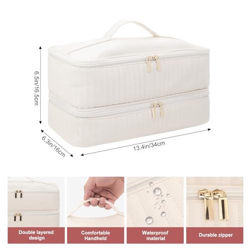 Travel Case Compatible with Dyson Airwrap id, Double-Layer Carrying Case Compatible with Dyson Airwrap Styler and Attachments, Portable Storage Bag for Shark Flexstyle/Flexfusion