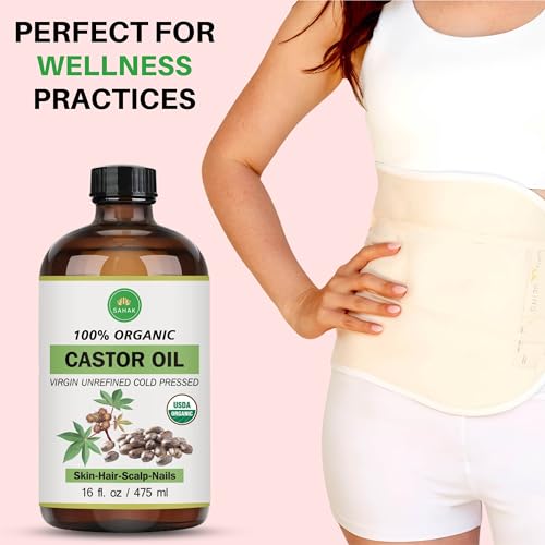 Organic Castor Oil for Hair & Skin - 16oz Moisturizer & Growth Serum