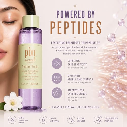 Pixi Retinol Tonic 8.5 Fl Oz - Smoothing & Firming Facial Toner with Peptides