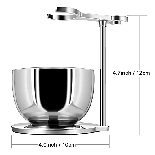 GRUTTI Shaving Organizer Stand & Bowl Set - Stainless Steel, 3-Layer, Keeps Tools Dry