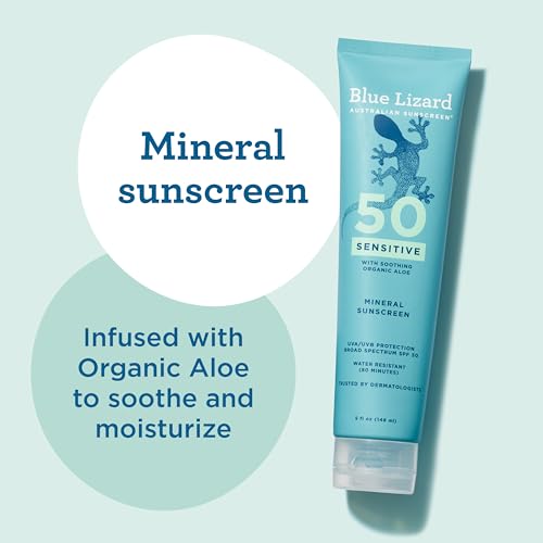 Blue Lizard Mineral Sunscreen SPF 50+ 5 Fl Oz Tube Pack of 2 Water Resistant Fragrance Free Sensitive Skin