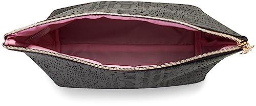 Matte Black Makeup Bag with Logo - Travel Toiletry Organizer