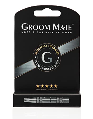 Stainless Steel Nose & Ear Hair Trimmer - Manual, Eco-Friendly, No Batteries