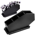 Gothic Coffin Makeup Brush Holder - Wooden Vanity Organizer for Halloween Decor