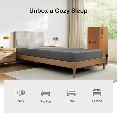 Novilla Grey Twin Mattress 5 Inch Memory Foam Bed for Comfortable Sleep