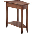 American Heritage Wedge End Table - Narrow Accent Side Table with Shelf, Espresso Finish