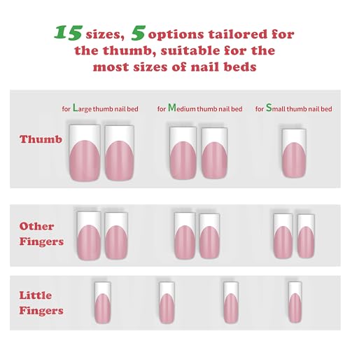 MUTIOVO Medium Straight Square White French Tip Nail Tips 180 pcs - Berry Pink, Extra Thick Soft Gel Extensions for DIY Manicure