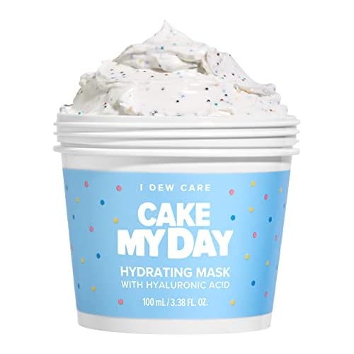 I DEW CARE Wash-Off Face Mask - Cake My Day, 3.52 Oz + Soft Silicone Face Mask Brush Bundle