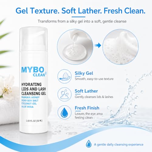 Hydrating Eyelid and Lash Cleansing Gel with Manuka Honey Aloe Vera Coconut Oil