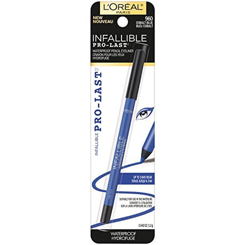 L¡¯Or?al Paris Makeup Voluminous Original Mascara, Cobalt Blue, 0.26 Fl Oz & Infallible Pro-Last Waterproof, Up to 24HR Pencil Eyeliner, Cobalt Blue, 0.042 oz.