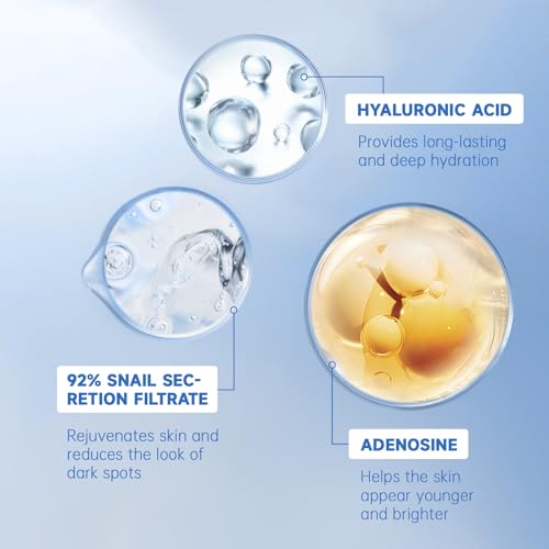 VGO 2 Pack Snail Mucin Moisturizer 92% - Anti-Aging Face Cream with Ceramide & Vitamin E, 1.76 Oz