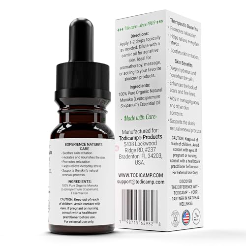 100% Pure Manuka Oil from New Zealand | Therapeutic-Grade Essential Oil for Wound Care, Skin Soothing, Nail & Scalp Health | Undiluted, Cold-Pressed Manuka for Face, Hair & Body