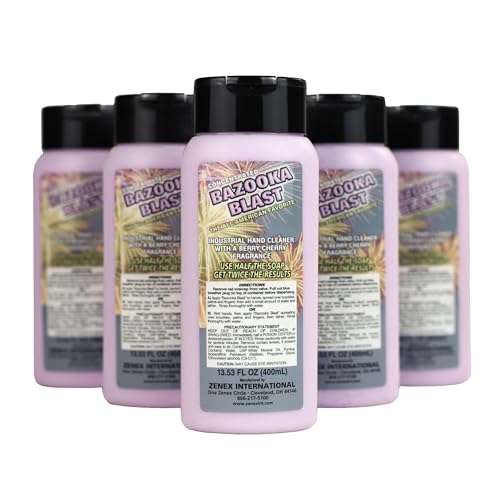 Zenex Bazooka Blast Hand Soap - Industrial Hand Cleaner | Heavy-Duty Shop Soap | Pumice-Powered Grease & Grime Remover | Berry Cherry Scent | Moisturizing | 400 ml (1 Count)