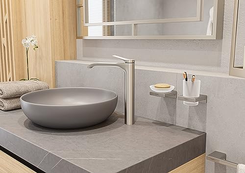 Hansgrohe AddStoris Modern Towel Ring in Brushed Nickel — Wall Mount Bathroom Accessory