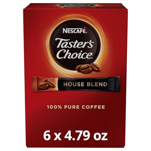 Nescafe Taster's Choice House Blend Light Roast Instant Coffee Pack of 6, 80 Singles Each