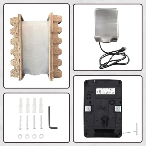 Stainless Steel Hand Dryer for Bathroom Commercial ADA Compliant Hot Cold Air Switchable Wall-Mounted