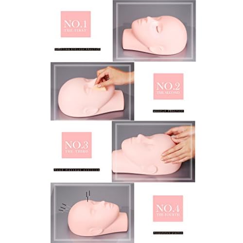 Pro Training Mannequin Flat Head Practice Make Up Eye Lashes Eyelash Extensions,Practice Training Head Manikin Cosmetology Mannequin Doll Face Head-2 Pack