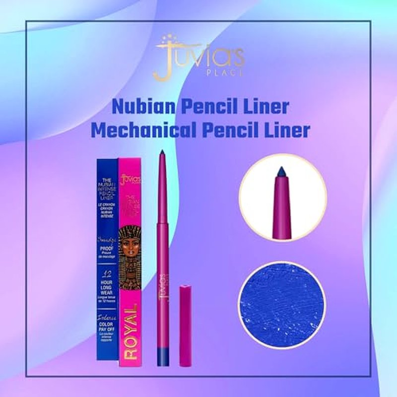 Juvia's Place Nubian Pencil Liner - Mechanical Pencil Liner, Long-lasting Makeup, Blendable, Light & Non-sticky, Compact Makeup (Royal)