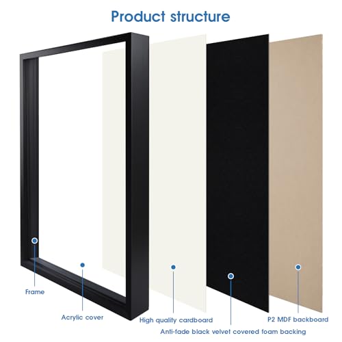 26x37 Inch Shadow Box Frame - Large Pine Jersey Display Case, Variation of 26.5x37 Non-Lockable