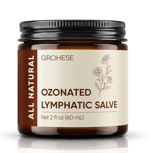 Ozonated Lymphatic Salve, Lymphatic Drainage Cream Balm with Ozonated Olive Oil, Calendula & Essential Oils for Face & Body, Deep Moisturizing