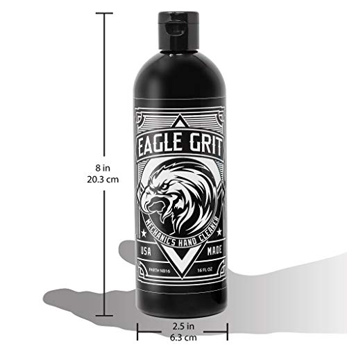 Eagle Grit Heavy Duty Industrial Hand Cleaner ? USA Made Mechanic Soap ? Silica-Based, Solvent-Free Hand Degreaser ? Removes Grease, Oil, Paint, & More ? Moisturizing, Drain & Eco-Friendly ? 3 x 16 Oz