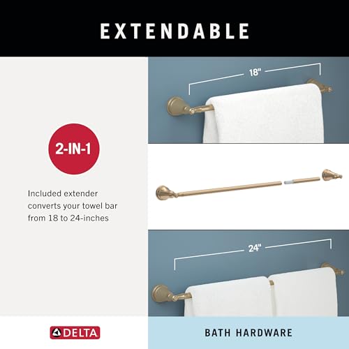 Delta Mylan 4-Piece Bathroom Set Champagne Bronze Towel Bar & Accessories