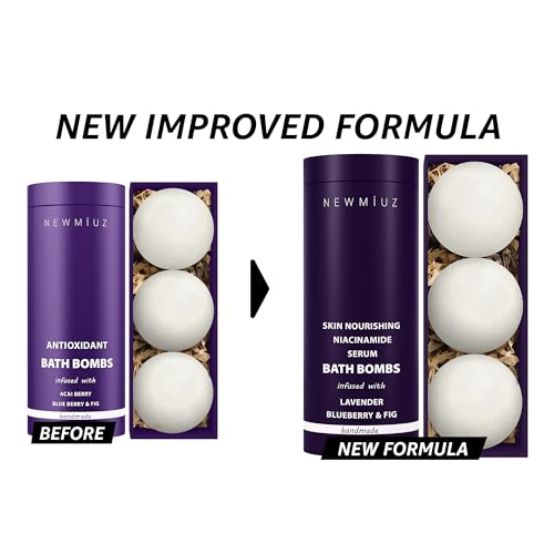 Luxury Lavender & Blueberry Bath Bombs with Niacinamide - Stress Relief & Sensitive Skin Care Set