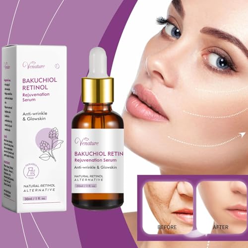 Bakuchiol Retinol Face Serum 1 Fl Oz Pack of 2 - Anti-Aging, Wrinkle Reduction