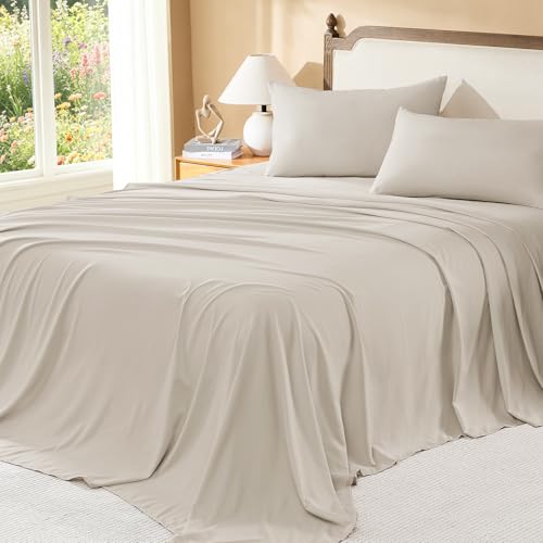 California King Comforter Set with Sheets - Dark Oatmeal Boho 7 Pieces