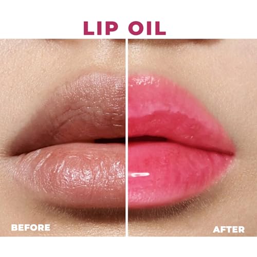 Raspberry Lip Oil ? Hydrating Tinted Gloss for Soft, Nourished Lips | Lightweight, Non-Sticky, High-Shine Finish with Natural Rosy Tint | Compact, Travel-Friendly, Vegan & Cruelty-Free
