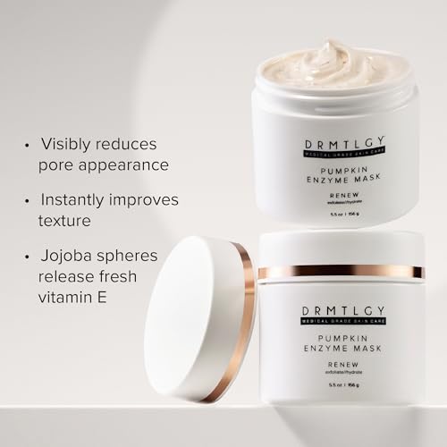 DRMTLGY Pumpkin Enzyme Face Mask 2-Pack - Gentle Exfoliating & Hydrating, 5.5 oz Each