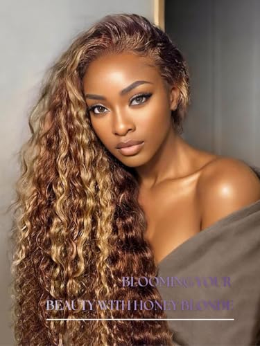 Honey Blonde Deep Wave 2x6 HD Lace Closure - 12 Inch, P4/27 Highlight Ombre