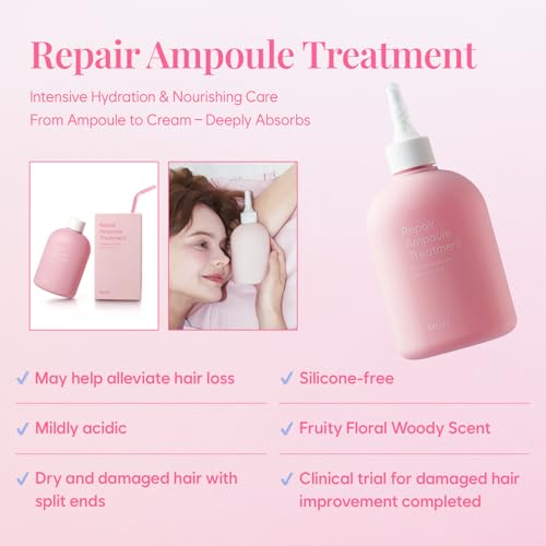 Moisturizing Hair Repair Ampoule - Damaged Hair Treatment with Ceramide & Protein - 8.11 fl oz