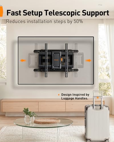 Perlegear Full Motion TV Wall Mount for 42–97 inch TVs up to 132 lbs (Fits 42–97", 24" Wood Stud)