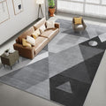 Grey 5x7 Modern Geometric Washable Area Rug - Non Slip, Soft, Machine Washable
