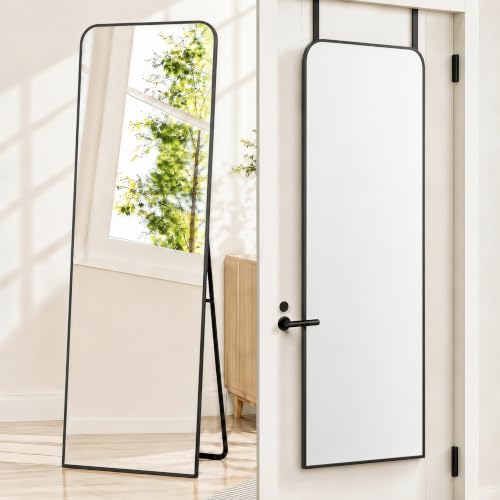 57x20 Inch Full Length Floor Mirror with Stand & Wall Mount - Black, Variation of THIS listing