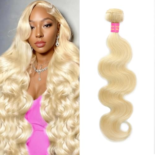 613 Blonde Body Wave Human Hair Bundles - 18 Inch Virgin Brazilian Weave